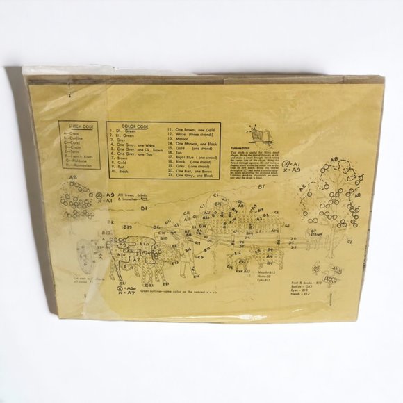 Vintage Old Sturbridge Village Sampler Cross Stitch Embroidery Kit Farm Granny - Picture 3 of 3